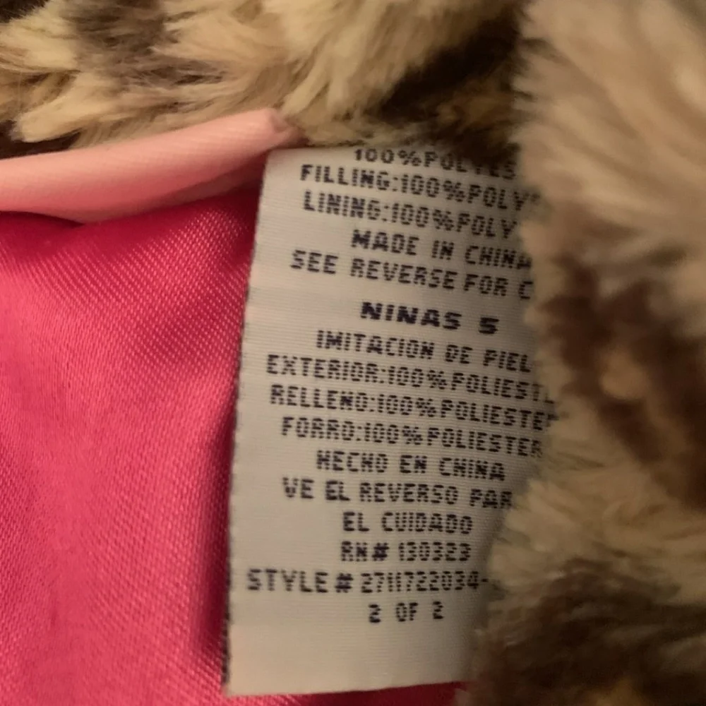 KIDS HEADQUARTERS FAUX FUR PEPLUM VEST GIRLS 5-EUC